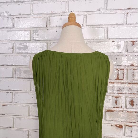 Argenti Spring Green Pleated Ruffle Bust Sleeveless Keyhole Midi Maxi Dress 4 - Picture 7 of 10